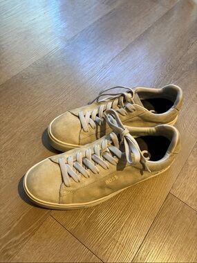 Boss Men’s Suede Sneakers in Light Beige